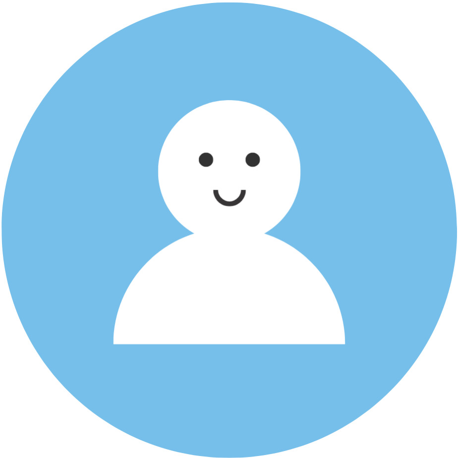 PayPayフリマ：初期設定に顔パーツがついたプロフィール画像（ブルー）